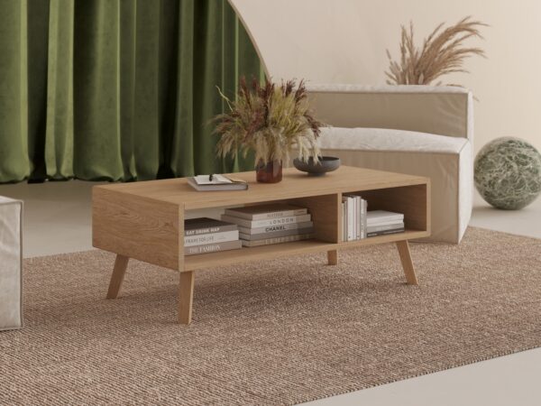 Großer Rechteckiger Couchtisch Holz 120 cm
