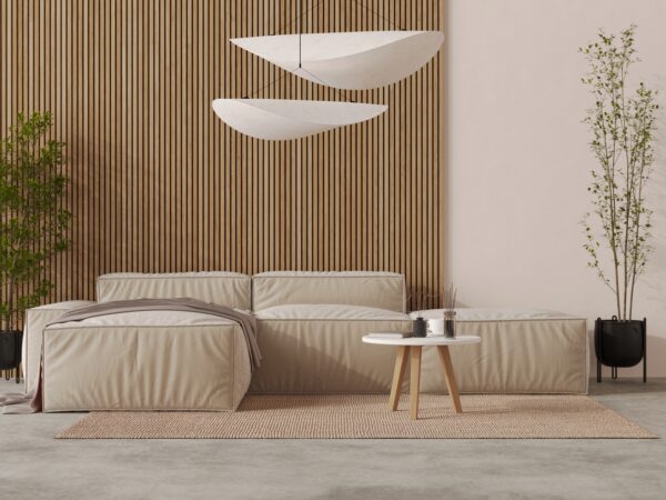 Moderner Runder Couchtisch Holz 60 cm mit weißer Tischplatte
