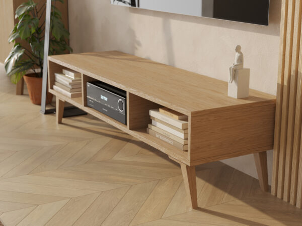 Fernsehschrank Holz mit 3 Regalen 150 cm