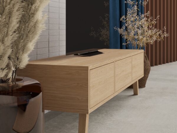 Modern TV Lowboard 150 cm aus Eiche Holz
