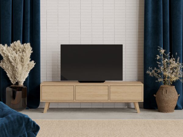 Modern TV Lowboard 150 cm aus Eiche Holz