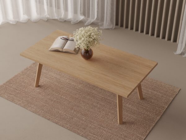 Rechteckiger Holz-Couchtisch 90 – 110 cm Breite