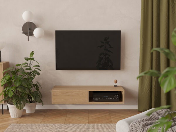 Moderner hängender TV-Schrank aus Holz 120 cm