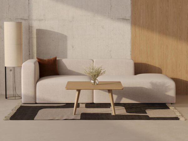Quadratischer Couchtisch aus massivem Eichenholz