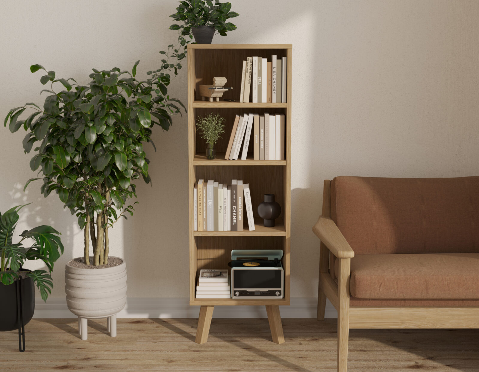 Bücherregal aus Eichenholz
