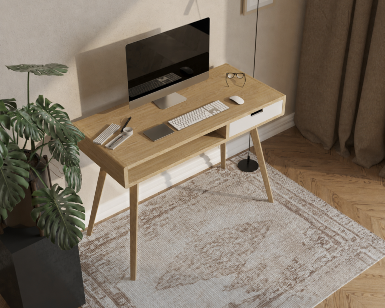 schreibtisch-holz-110-cm-weisse-schublade-einlegeboden-2